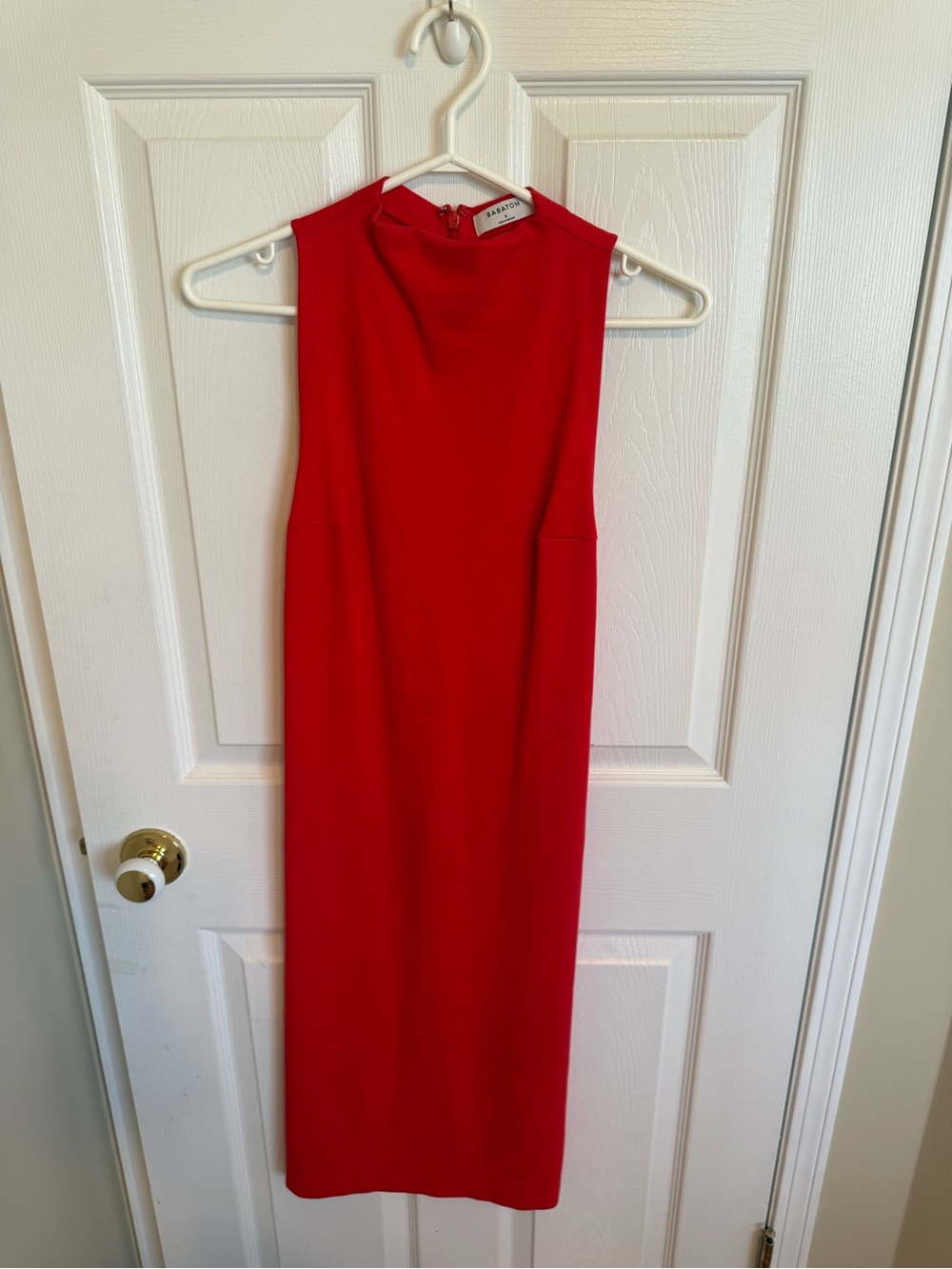 Babaton Red Midi Sheath Dress